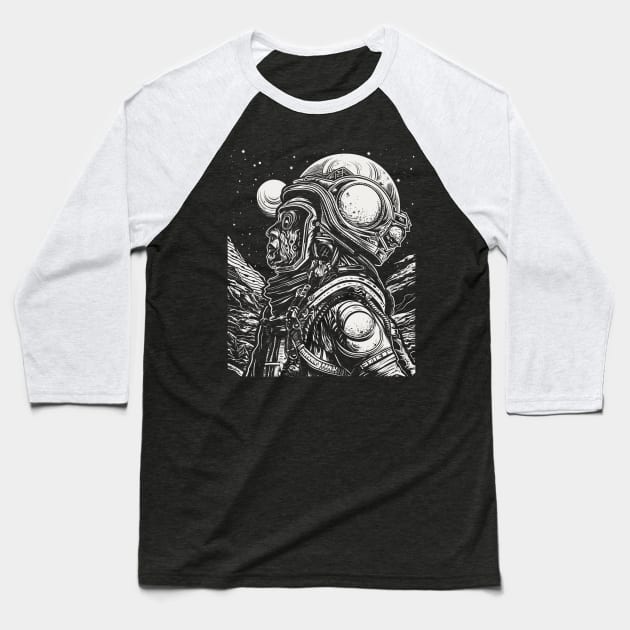 Cosmic Psychonaut Mind-Altering Illustration Baseball T-Shirt by Soulphur Media